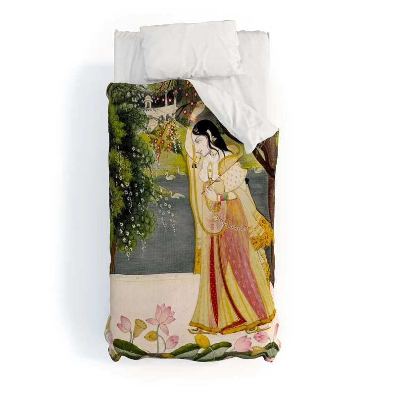 Virahini Nayika Indian Miniature Art Duvet Cover