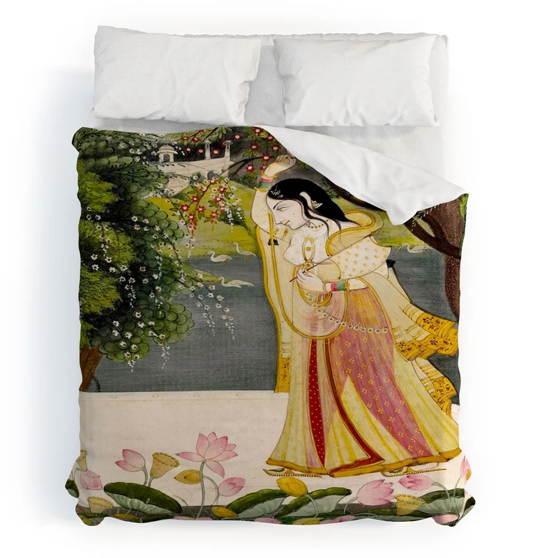 Virahini Nayika Indian Miniature Art Duvet Cover