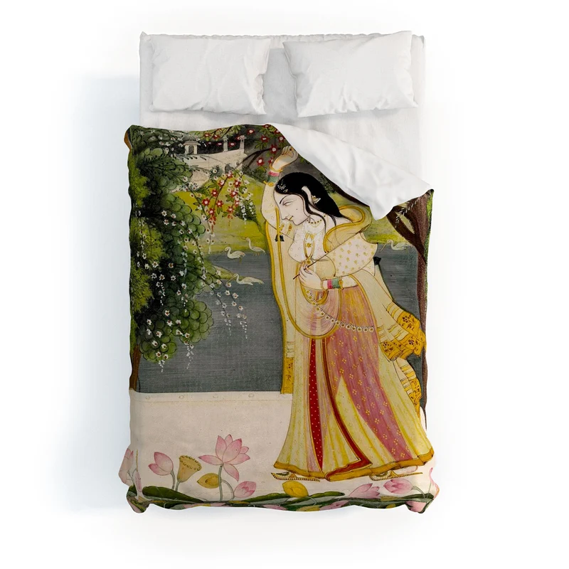 Virahini Nayika Indian Miniature Art Duvet Cover
