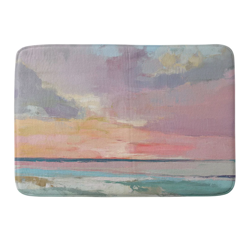 abstract pastel ocean sunset Bath Mat