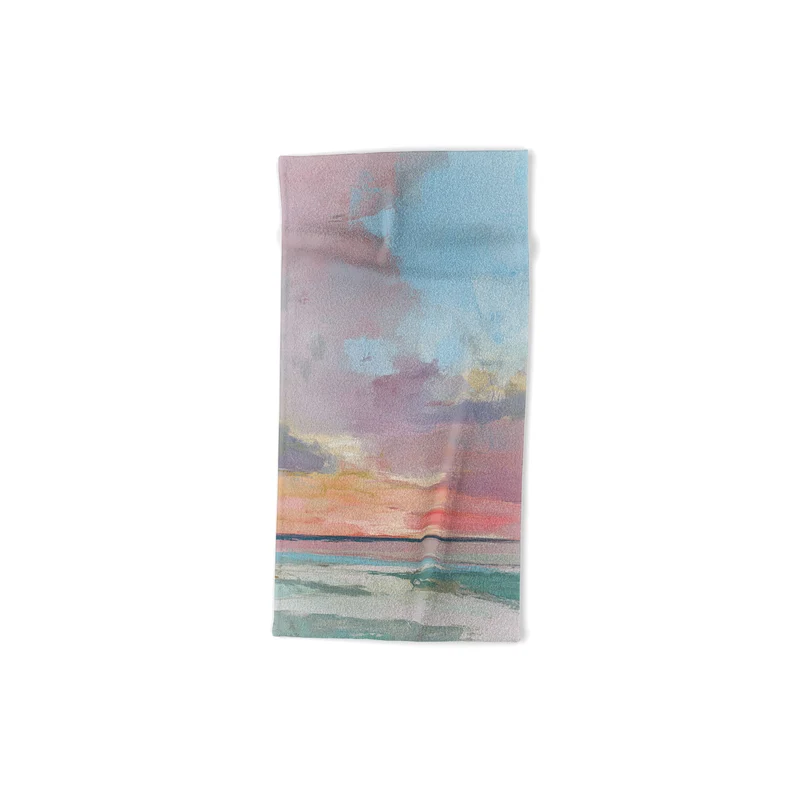 abstract pastel ocean sunset Bath Towel