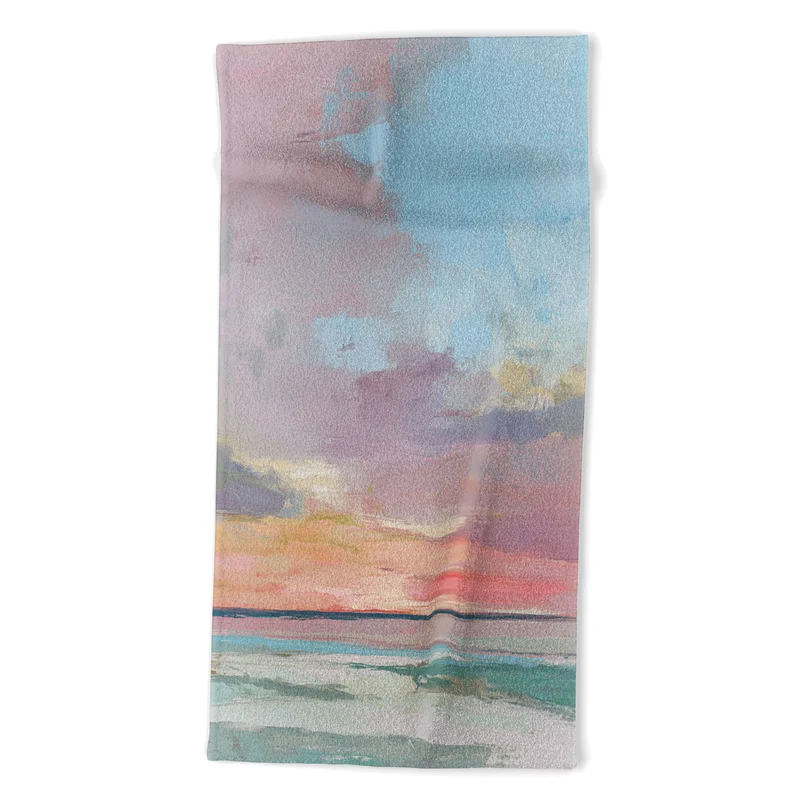 abstract pastel ocean sunset Bath Towel