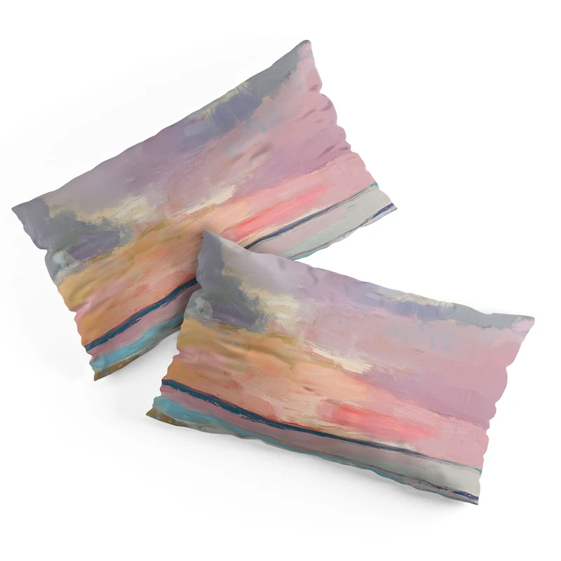 abstract pastel ocean sunset Pillow Sham