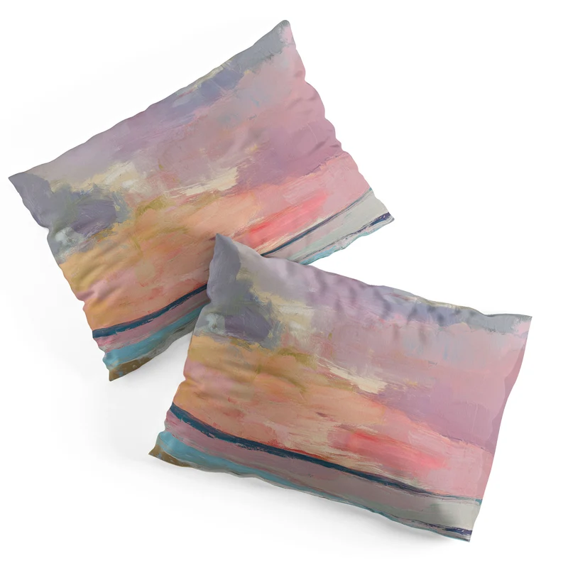 abstract pastel ocean sunset Pillow Sham