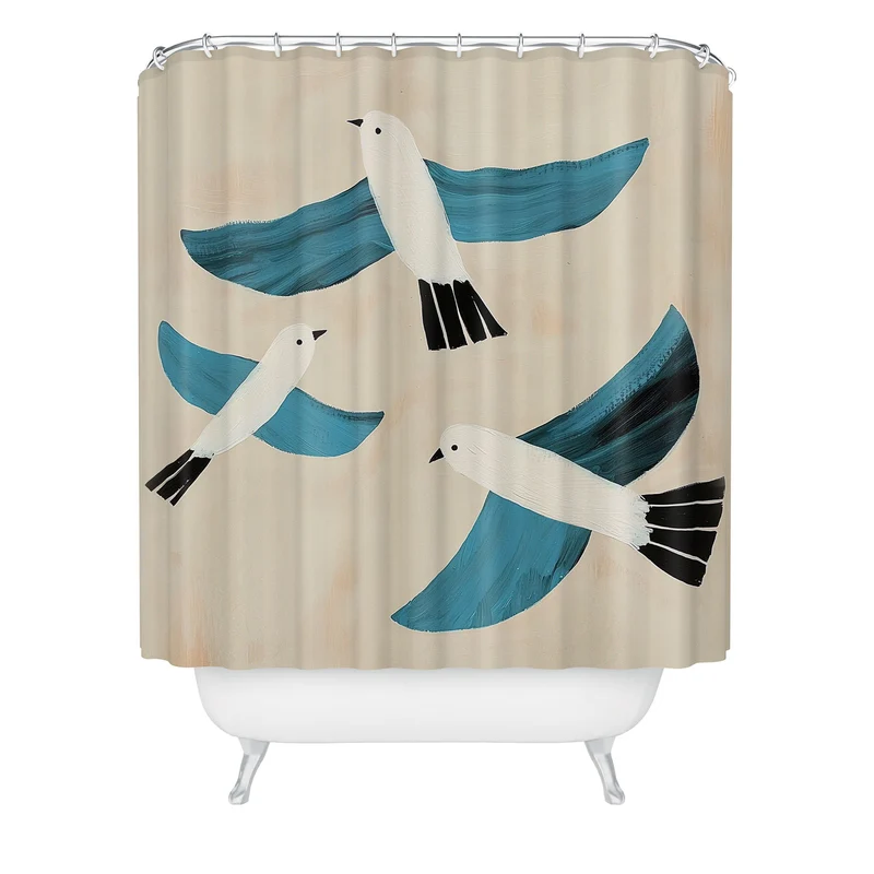 Seabird Trio Shower Curtain