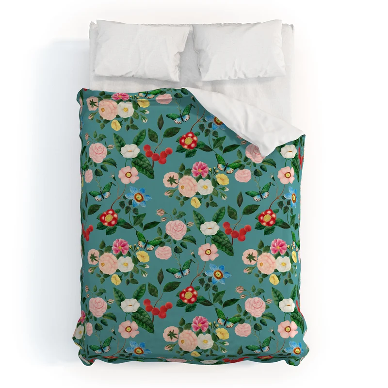 Early June Light Teal Duvet Cover