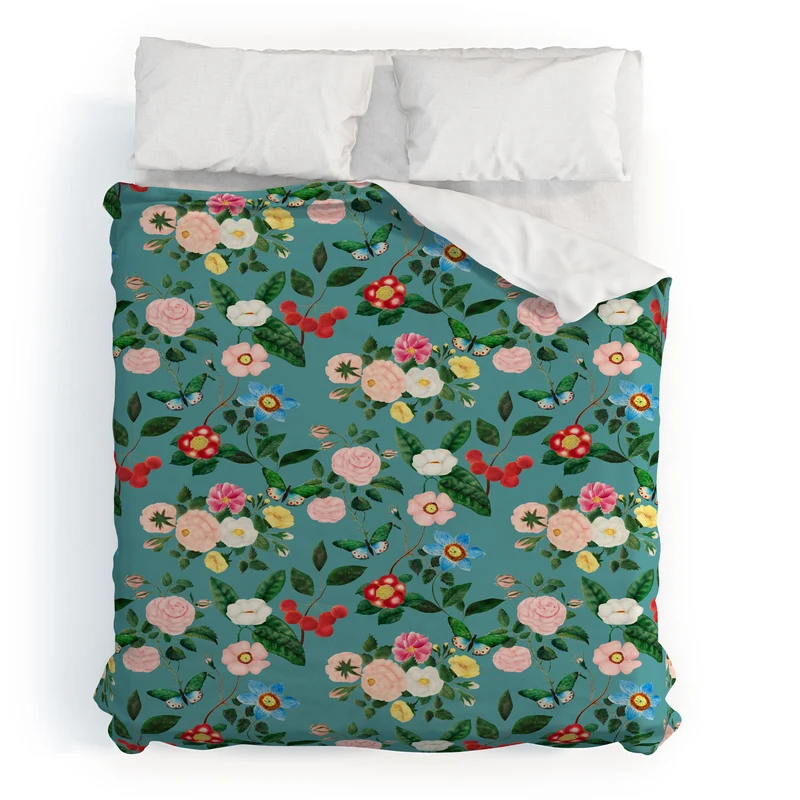 Early June Light Teal Duvet Cover