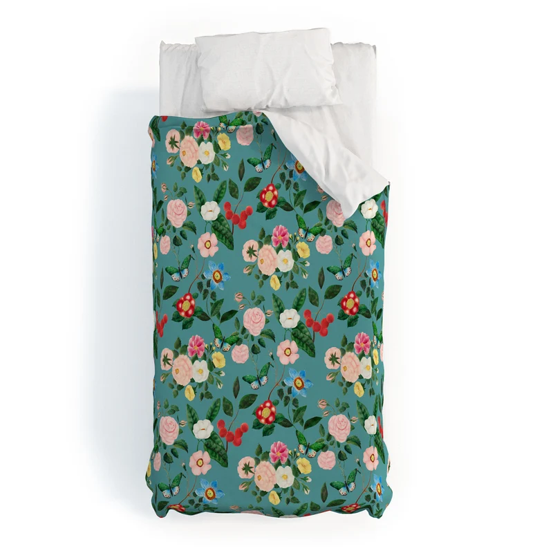 Early June Light Teal Duvet Cover