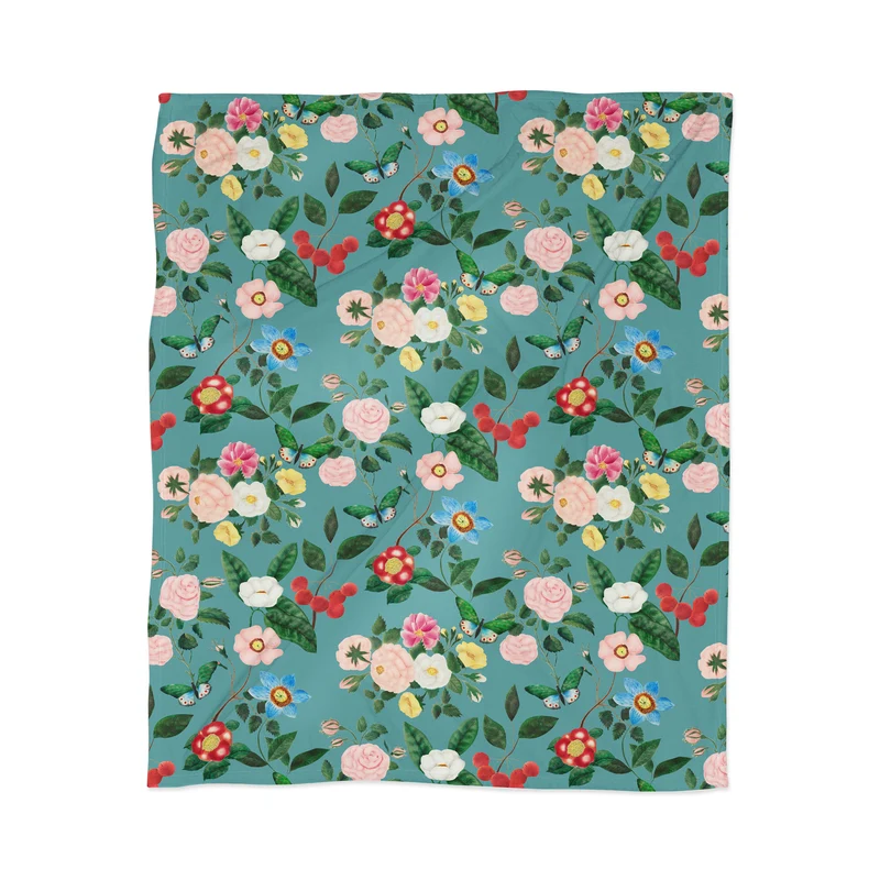 Early June Light Teal Throw Blanket