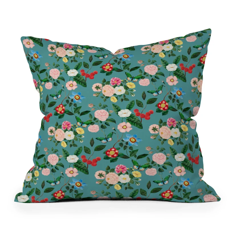 Early June Light Teal Throw Pillow
