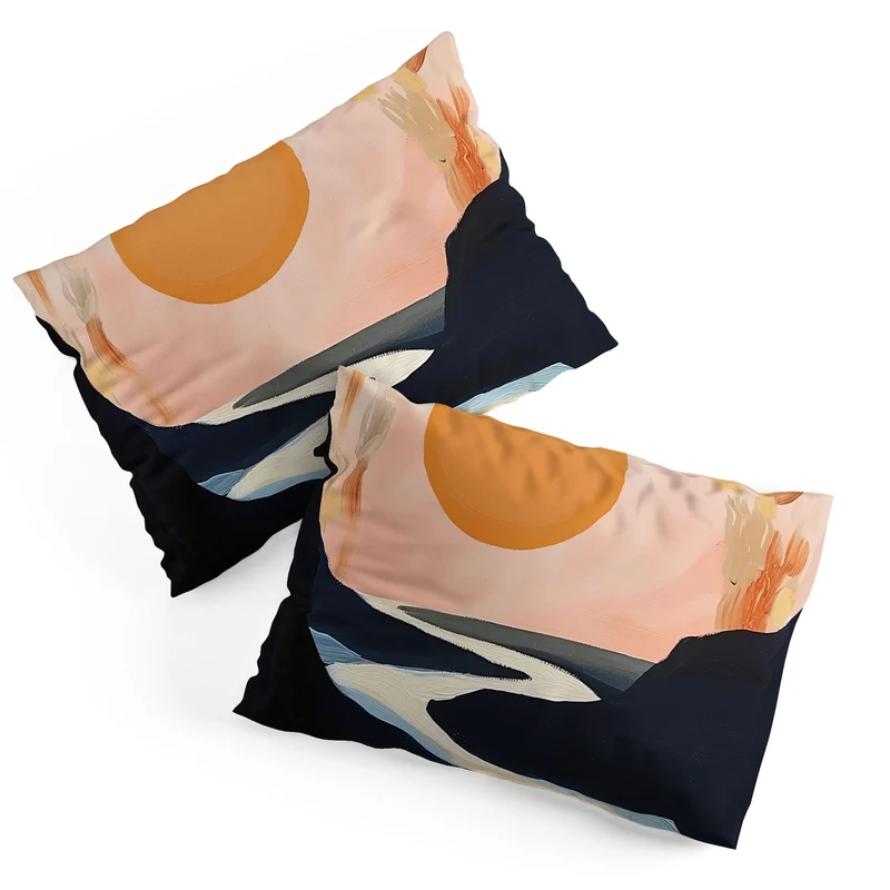 Abstract River Sunset Pillow Sham