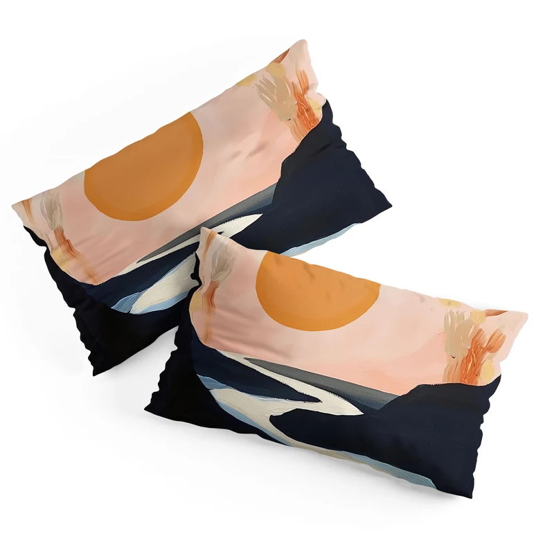 Abstract River Sunset Pillow Sham