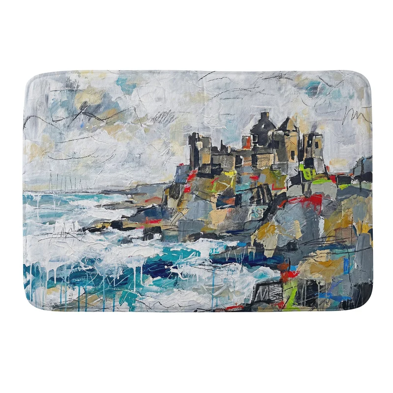 Dunluce Castle Abstract Coastal Art Bath Mat