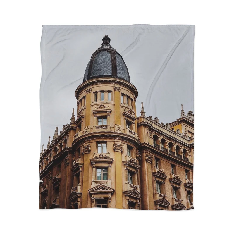 Majestic Madrid Architecture Throw Blanket
