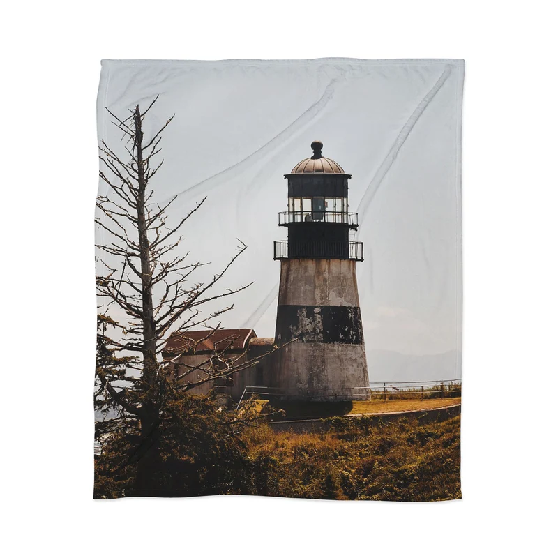 Cape Disappointment Lighthouse Throw Blanket