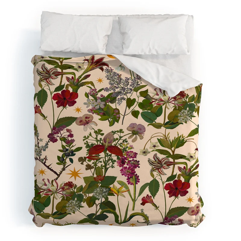 Amryllis Star Neutral Duvet Cover