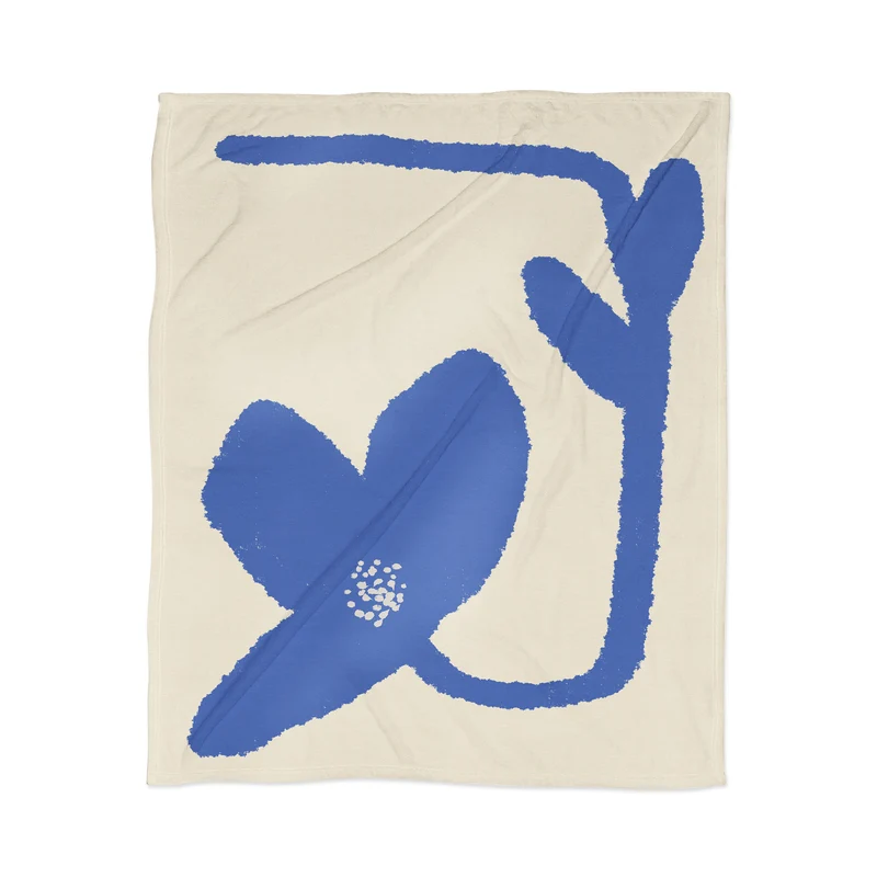 Minimalist Floral Impression Throw Blanket