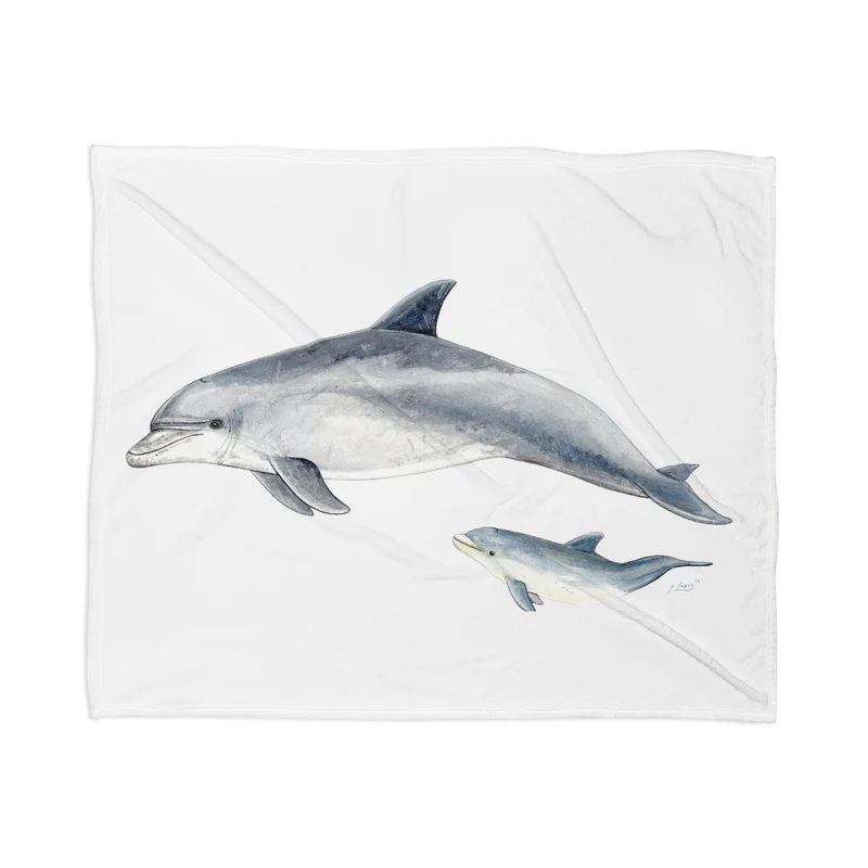 Bottlenose dolphin Tursiops truncatus Throw Blanket