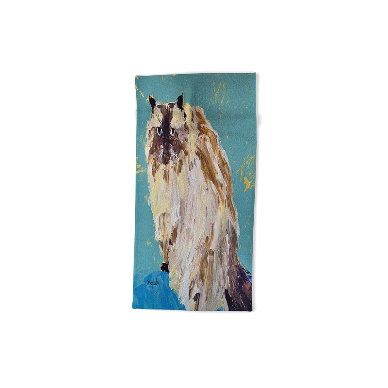 Impressionistic Cat Portrait Bath Towel