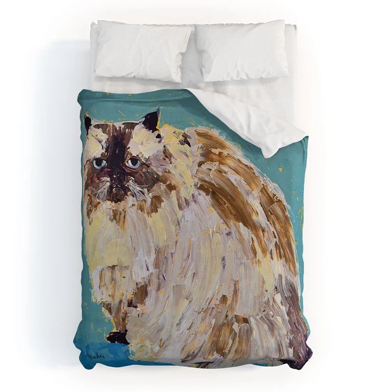 Impressionistic Cat Portrait Duvet Cover