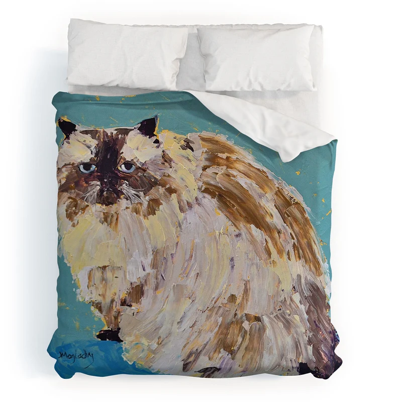 Impressionistic Cat Portrait Duvet Cover