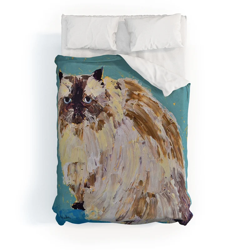 Impressionistic Cat Portrait Duvet Cover