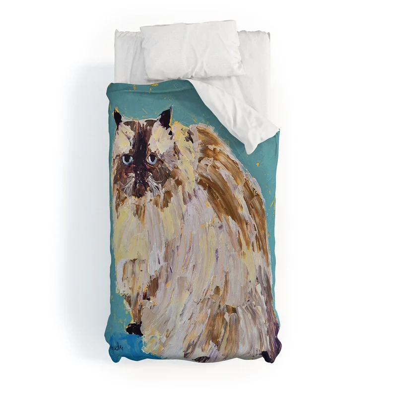Impressionistic Cat Portrait Duvet Cover