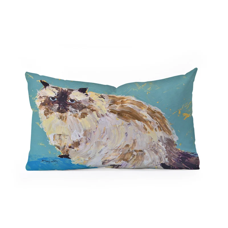 Impressionistic Cat Portrait Rectangular Pillow