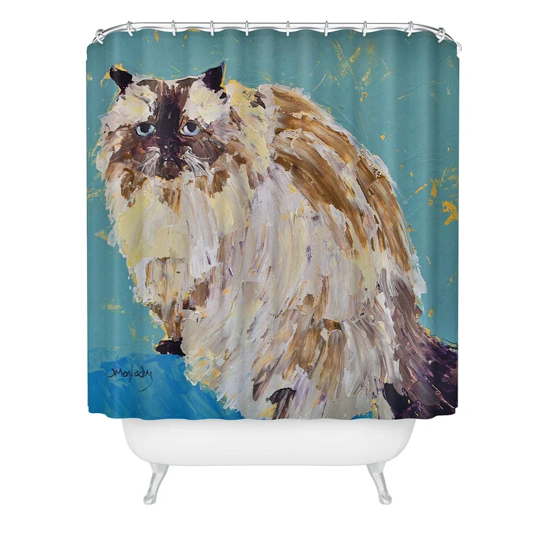 Impressionistic Cat Portrait Shower Curtain