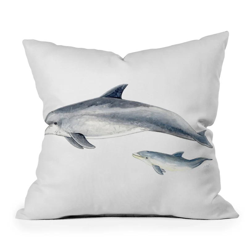 Bottlenose dolphin Tursiops truncatus Throw Pillow