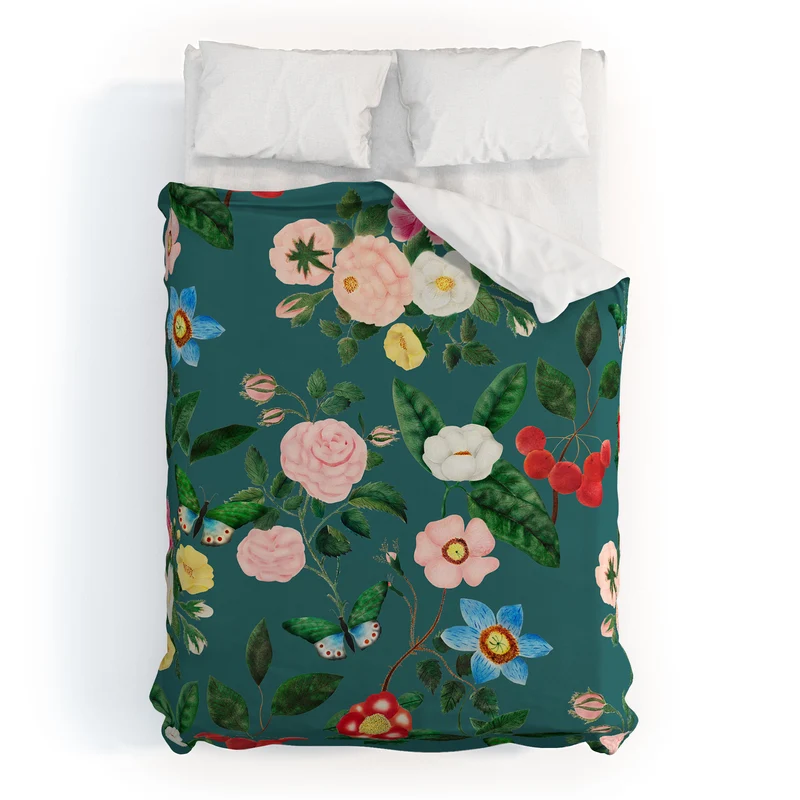 Early June Teal Duvet Cover