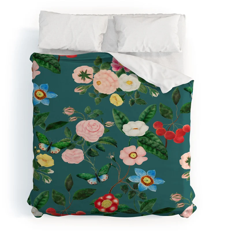 Early June Teal Duvet Cover