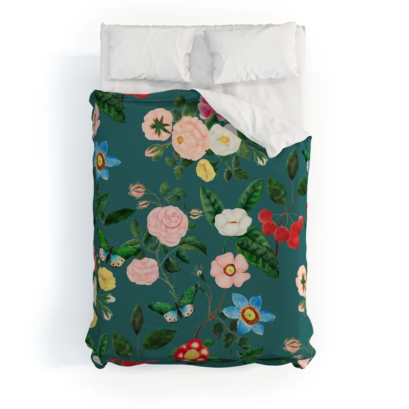 Early June Teal Duvet Cover