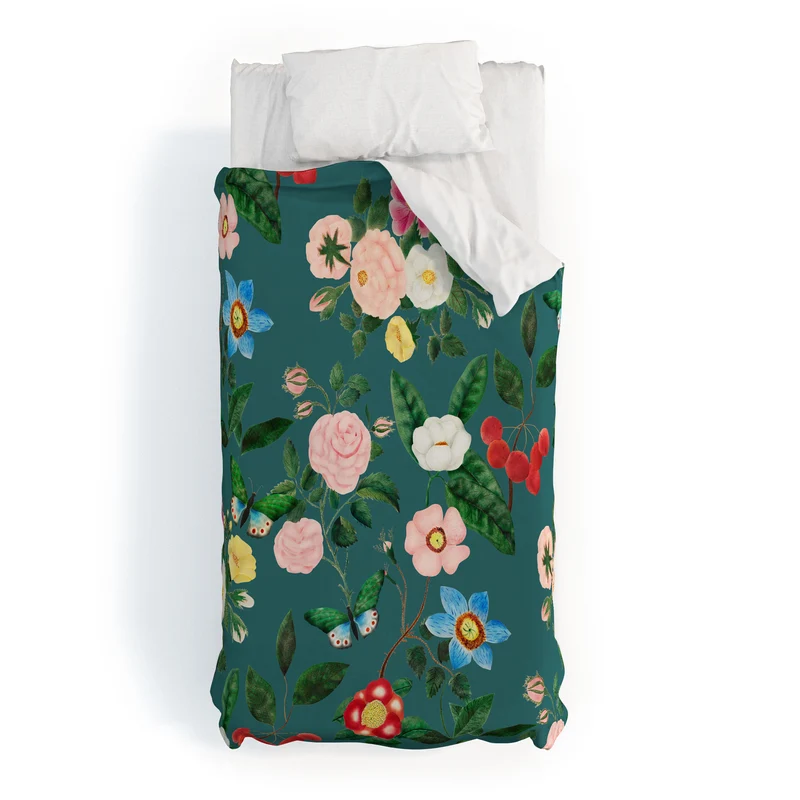Early June Teal Duvet Cover