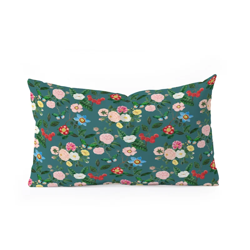 Early June Teal Rectangular Pillow