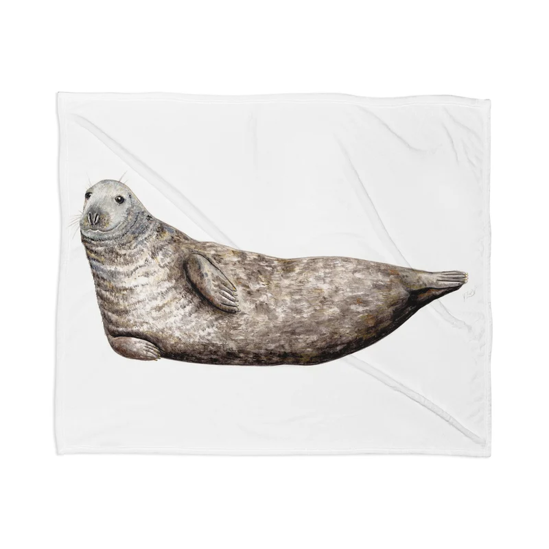 Grey seal Throw Blanket