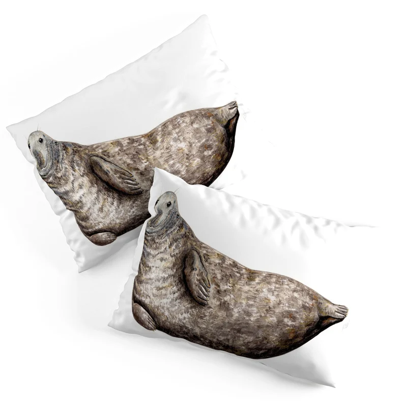 Grey seal Pillow Sham