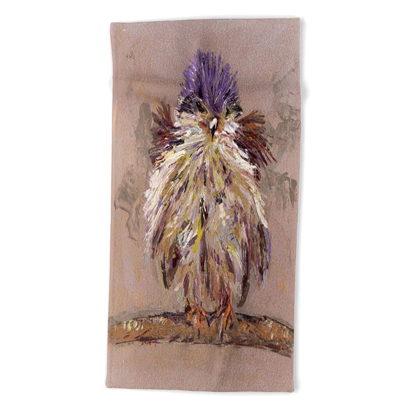 Colorful Feathered Bird Bath Towel