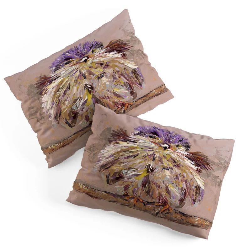 Colorful Feathered Bird Pillow Sham