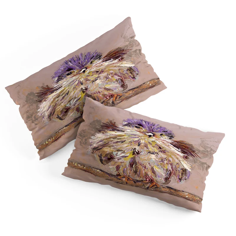 Colorful Feathered Bird Pillow Sham