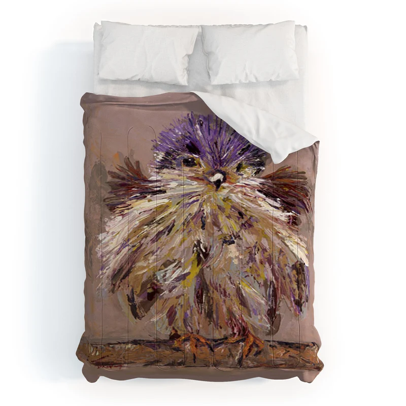 Colorful Feathered Bird Comforter