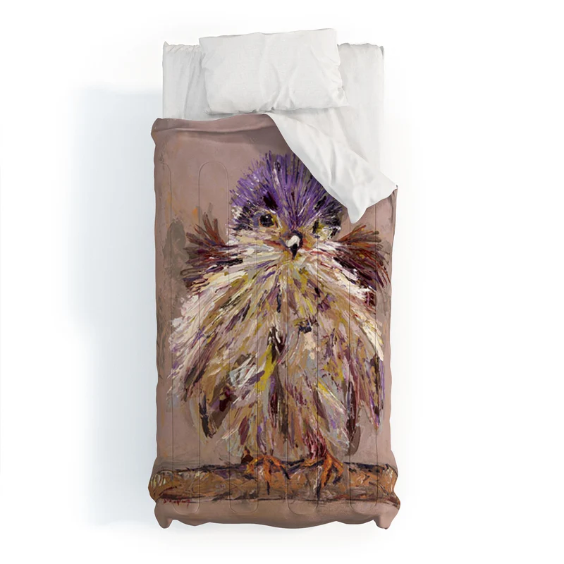 Colorful Feathered Bird Comforter