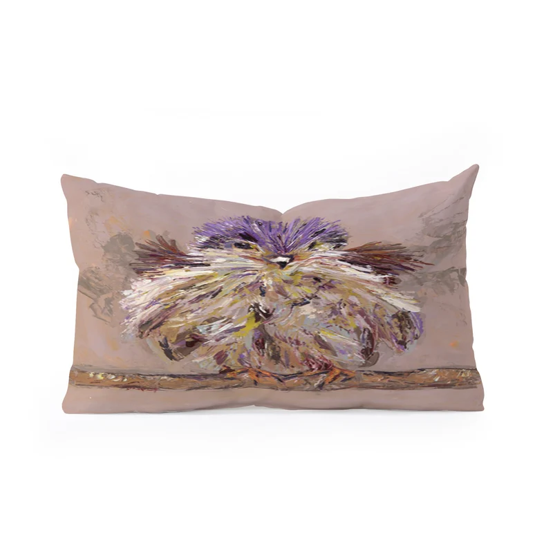 Colorful Feathered Bird Rectangular Pillow