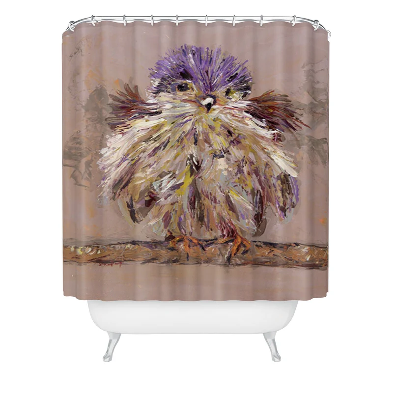 Colorful Feathered Bird Shower Curtain