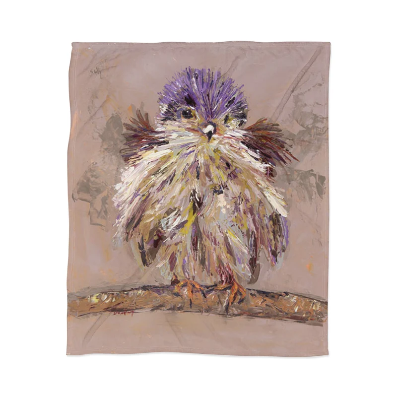Colorful Feathered Bird Throw Blanket