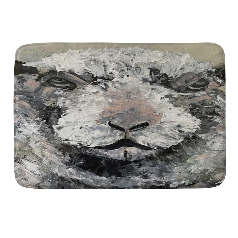 Textured Sheep Portrait Bath Mat