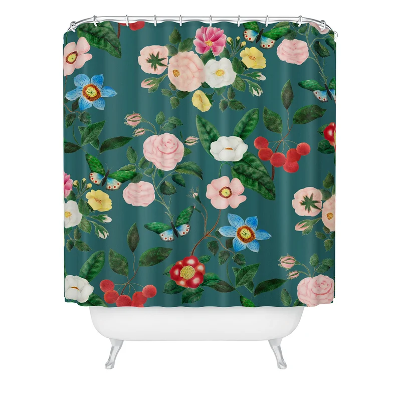 Early June Teal Shower Curtain