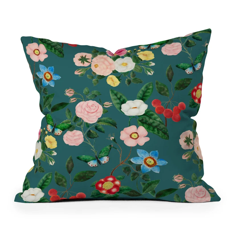 Early June Teal Throw Pillow