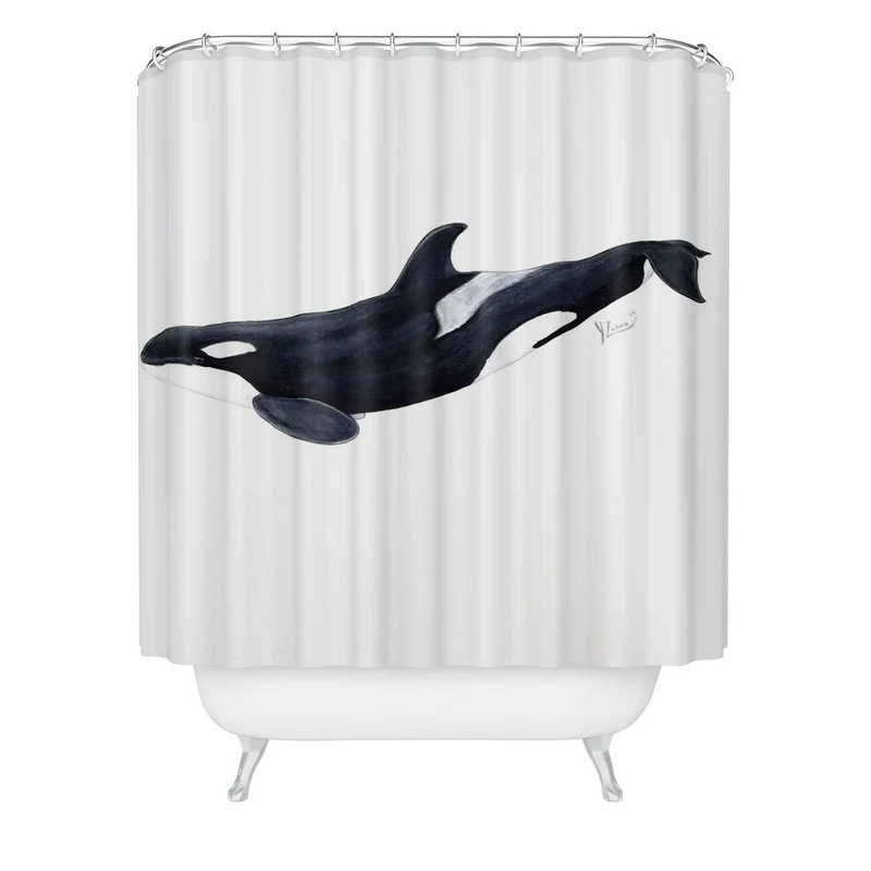 Orca killer whale Orcinus orca Shower Curtain