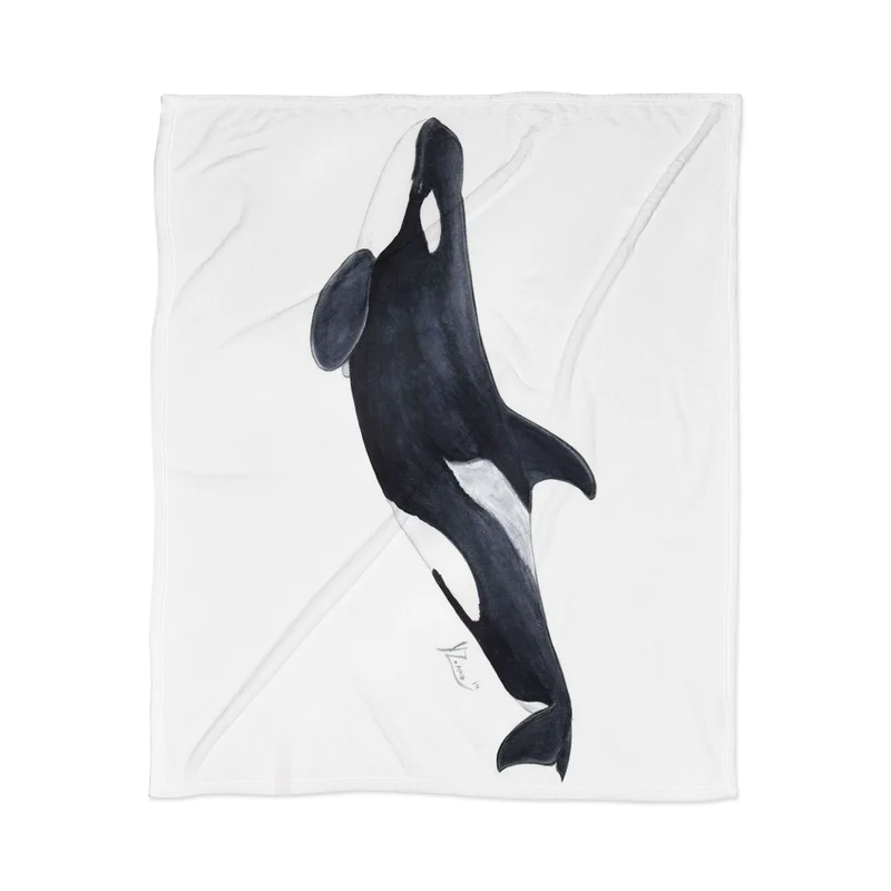 Orca killer whale Orcinus orca Throw Blanket